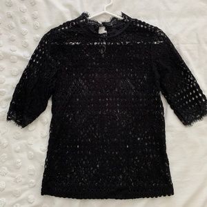 Zara - Black Lace Top